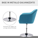 Poltrona Girevole Imbottita in Tessuto  Blu