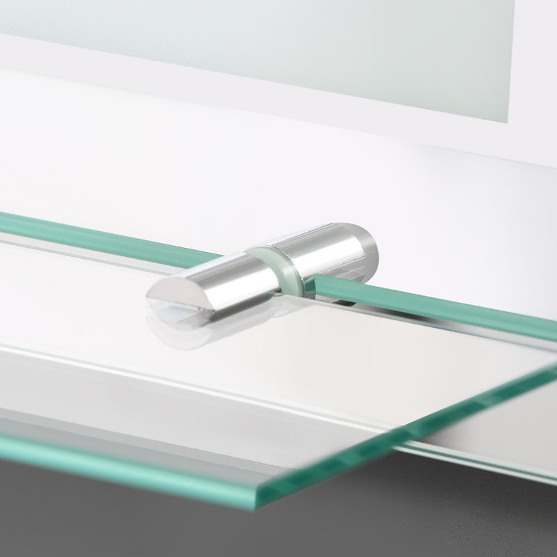 Specchio da Bagno con LED e Mensola in Vetro 70x50 cm 