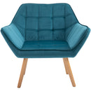 Poltrona Imbottita 79x69,5x72,5 cm in Tessuto  Petrolio