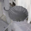 Tiragraffi con Cuccia e Cestino sospeso per Gatti 61x49x160,5 cm in Peluche Sisal  Grigio