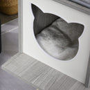 Tiragraffi con Cuccia e Cestino sospeso per Gatti 61x49x160,5 cm in Peluche Sisal  Grigio