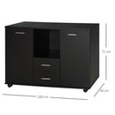 Armadietto 2 Ante 2 Cassetti 100x40x71 cm il Legno Truciolato  Nero