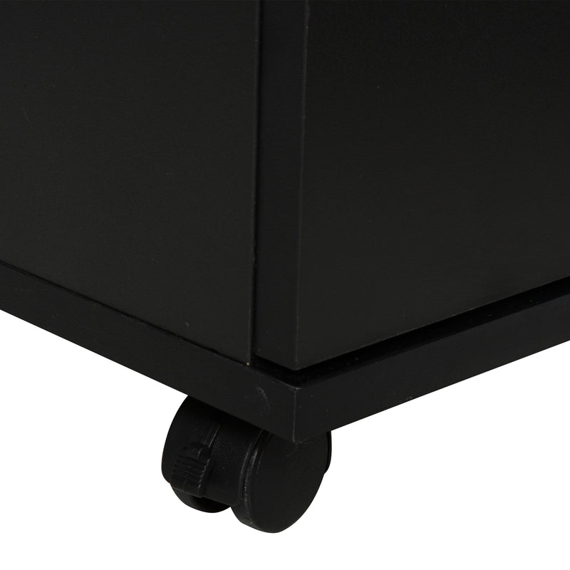 Armadietto 2 Ante 2 Cassetti 100x40x71 cm il Legno Truciolato  Nero