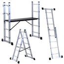 Mini Ponteggio Trabattello Scala 130x70x140 cm in Alluminio Portata max 150 Kg 