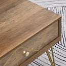 Tavolino Basso da Caffè 2 Cassetti 110x59x42 cm  Marrone