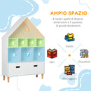 Libreria Scaffale Portagiochi per Cameretta 82x30x126 cm  Bianca