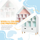 Libreria Scaffale Portagiochi per Cameretta 82x30x126 cm  Bianca
