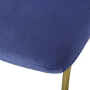 Set 2 Sedie Imbottite 44,5x59,5x91 cm in Flanella  Blu