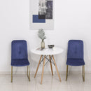 Set 2 Sedie Imbottite 44,5x59,5x91 cm in Flanella  Blu