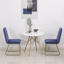 Set 2 Sedie Imbottite 44,5x59,5x91 cm in Flanella  Blu