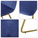 Set 2 Sedie Imbottite 44,5x59,5x91 cm in Flanella  Blu