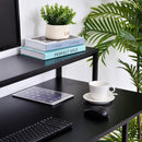 Scrivania da Ufficio con Ripiano 140x60x93 cm in Acciaio  Nera