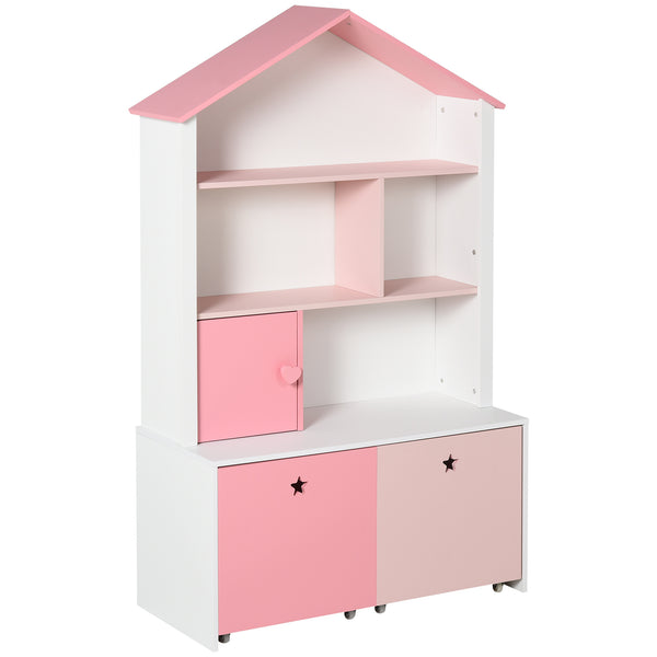 Bücherregal Regal Spielzeughalter für Schlafzimmer 80x34x130 cm Rosa sconto