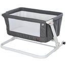 Culla Fianco Letto Pieghevole 0-5 Mesi 94x64x72-80 cm in Alluminio e Cotone  Bianco e Grigio