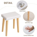 Consolle Trucco 80x40x127 cm con Specchio e Sgabello  Bianca