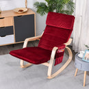 Poltrona a Dondolo con Poggiagambe in Legno Curvato   Rossa