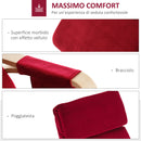 Poltrona a Dondolo con Poggiagambe in Legno Curvato   Rossa