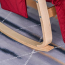 Poltrona a Dondolo con Poggiagambe in Legno Curvato   Rossa