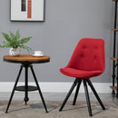 Set 2 Sedie Imbottite 48x56x87 cm in Tessuto  Rosse