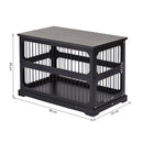 Gabbia per Cani di Taglia Medio-Piccola 55x90x60 cm in MDF  Nera