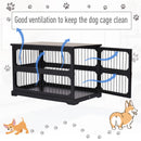 Gabbia per Cani di Taglia Medio-Piccola 55x90x60 cm in MDF  Nera