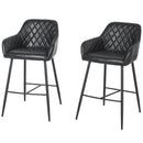 Set 2 Sgabelli Imbottiti 55,5x57,5x93 cm  Neri