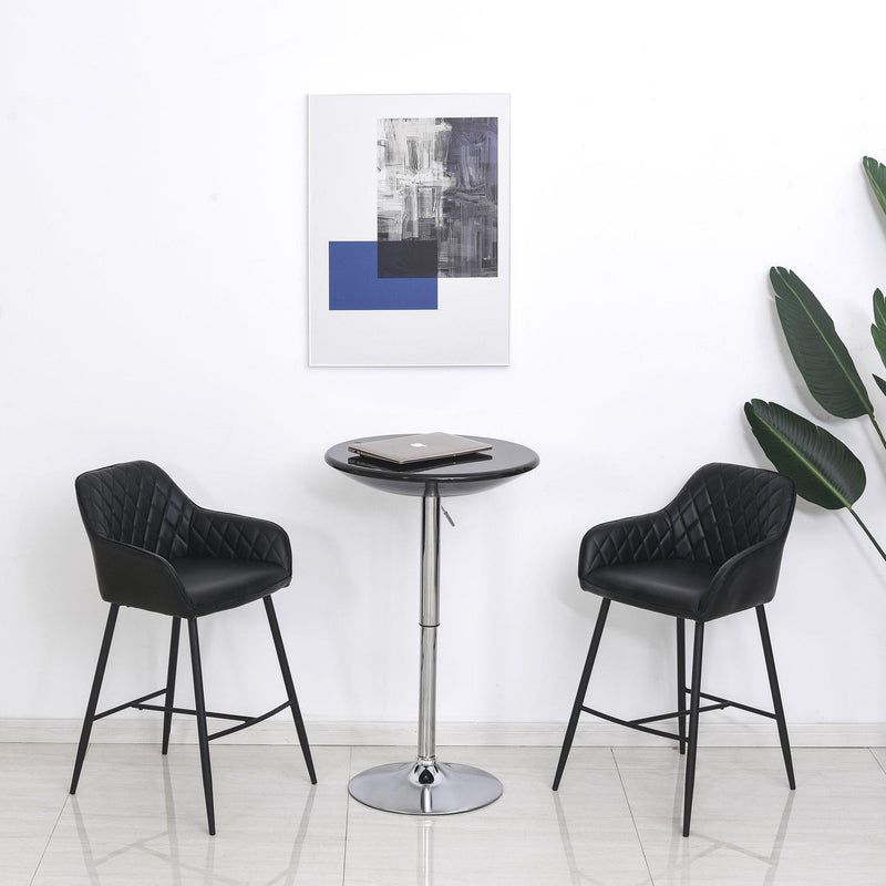 Set 2 Sgabelli Imbottiti 55,5x57,5x93 cm  Neri