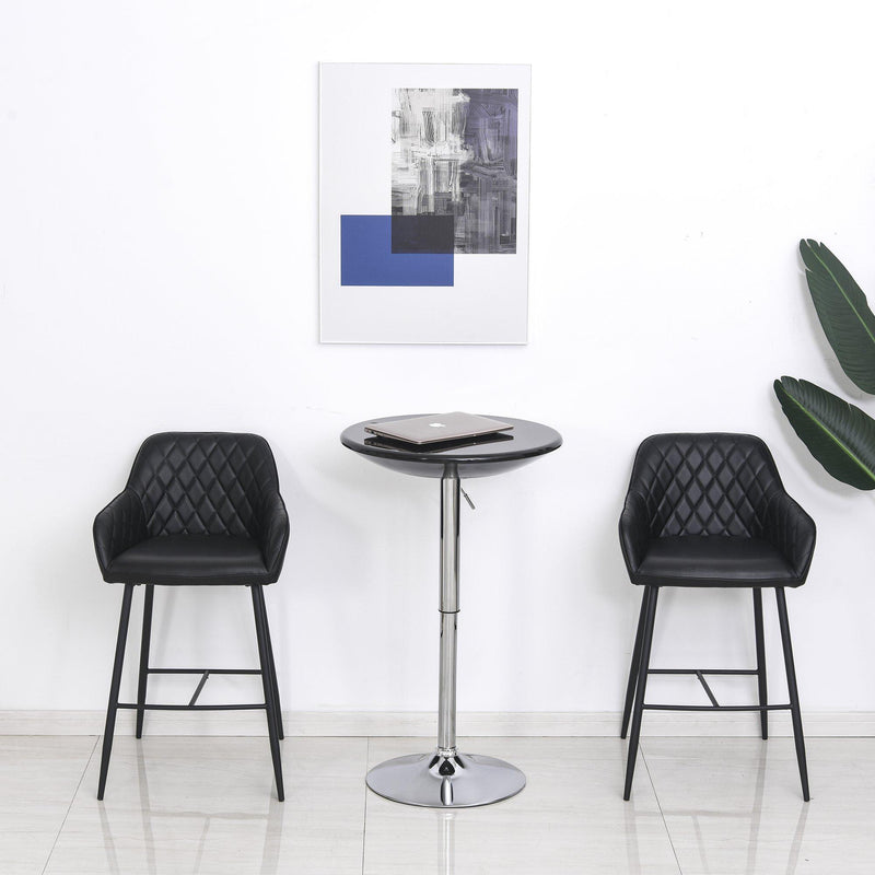 Set 2 Sgabelli Imbottiti 55,5x57,5x93 cm  Neri