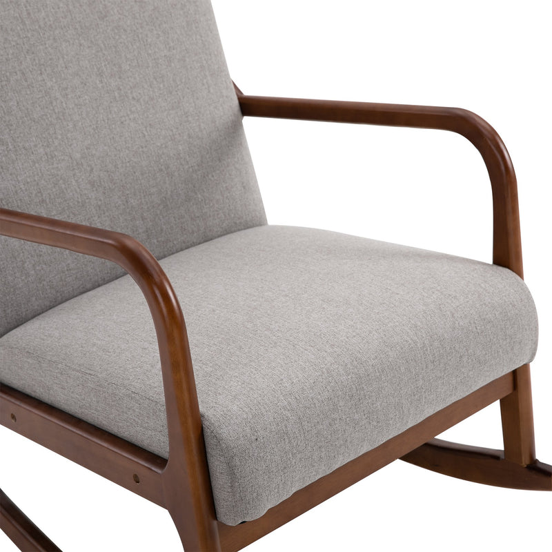 Poltrona a Dondolo 64x86x80 cm in Legno  Grigia