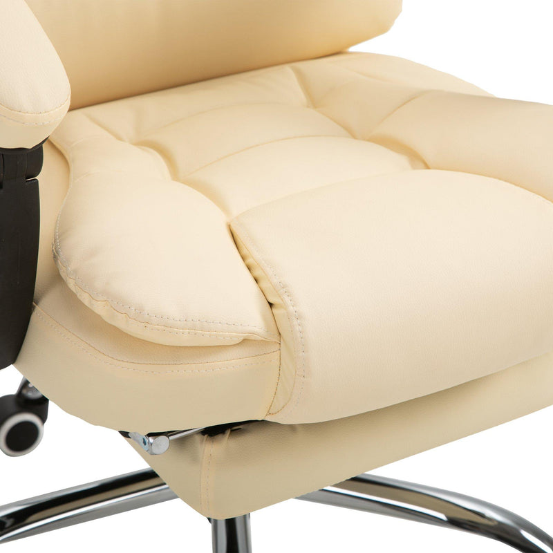 Sedia da Ufficio Presidenziale in Similpelle  Beige