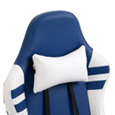 Sedia da Gaming Ergonomica con Poggiapiedi  Blu e Bianco