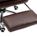 Sedia da Ufficio Presidenziale in Similpelle con Poggiapiedi  Marrone