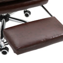 Sedia da Ufficio Presidenziale in Similpelle con Poggiapiedi  Marrone