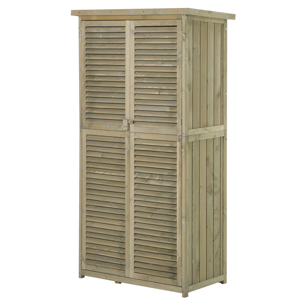 online Gartenschrank 87 x 46,5 x 160 cm in grauem Holz