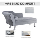 Divano Chaise Longue con Cuscino 160x56x75 cm in Metallo e Tessuto  Grigio
