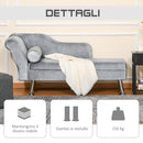 Divano Chaise Longue con Cuscino 160x56x75 cm in Metallo e Tessuto  Grigio