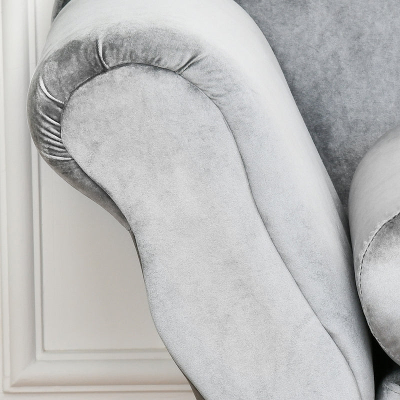 Divano Chaise Longue con Cuscino 160x56x75 cm in Metallo e Tessuto  Grigio