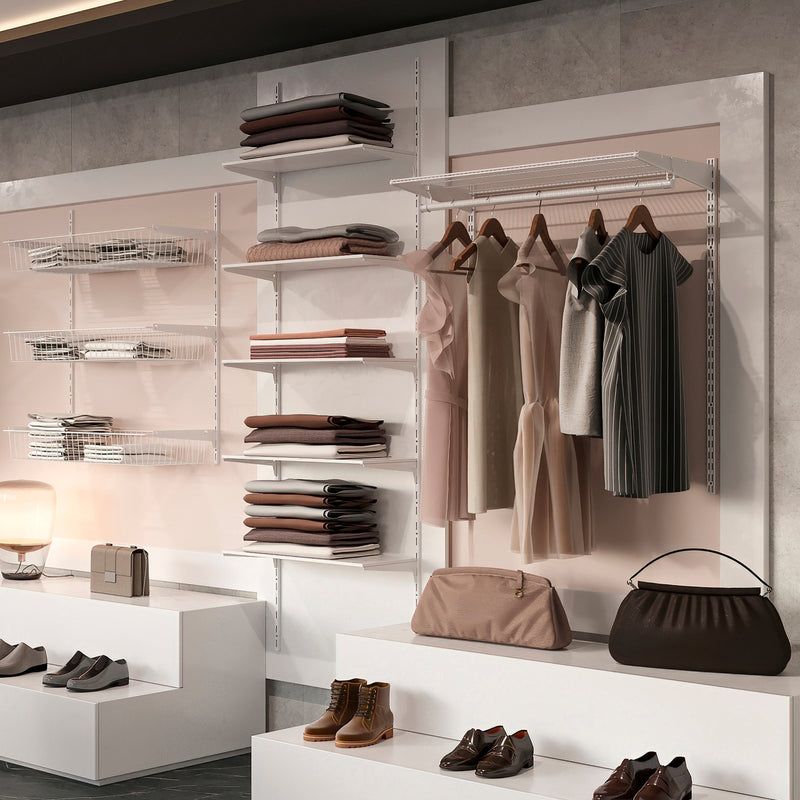 Kit per Fissaggio Mensole 280 mm in Acciaio Emuca Bianco