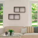 Mensola Rettangolare 2 Scomparti da Parete 70x30x23,7 cm in Fibra di Legno Morgana Maxi Rovere Tabacco