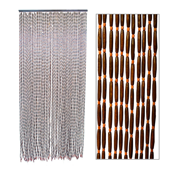 Fadenvorhang für Fliegengitter 140x240 cm in Nussbaum Big Drops acquista