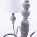 Lampadario a Sospensione Ø56 in MDF Design Shabby Bianco