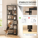 Libreria ad Angolo 60x60x198 cm a 7 Ripiani StileIndustriale Telaio in Metallo Effetto Legno Nero      
