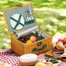 Cesta Valigetta da Pic Nic per 2 Persone 11 Pezzi con Area Termica Marrone Chiaro  