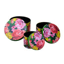 Set 3 Scatole in Similpelle multicolor tondo 