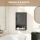Armadietto Bagno a Parete 40x20x60 cm con Ripiano Regolabile e Anta Ammortizzata in MDF Nero      