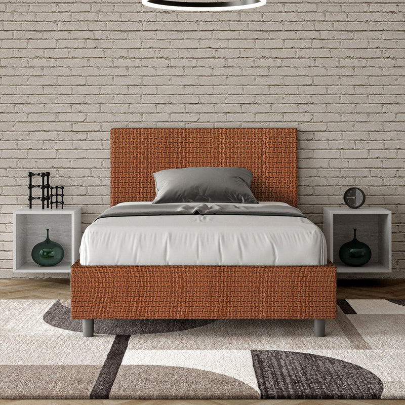 Letto 1 Piazza e Mezzo Adele Labirinto 04 Arancione Varie Misure