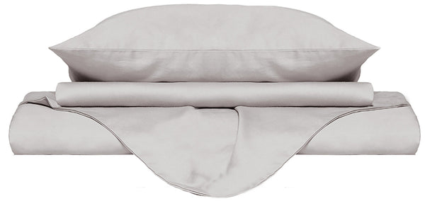 sconto Doppelbettbezug mit Tasche und schlichten weißen Kissenbezügen