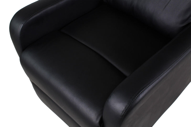 Poltrona Alzapersona Vibromassaggio Elettrica 1 Motore in Similpelle Vandi Nera