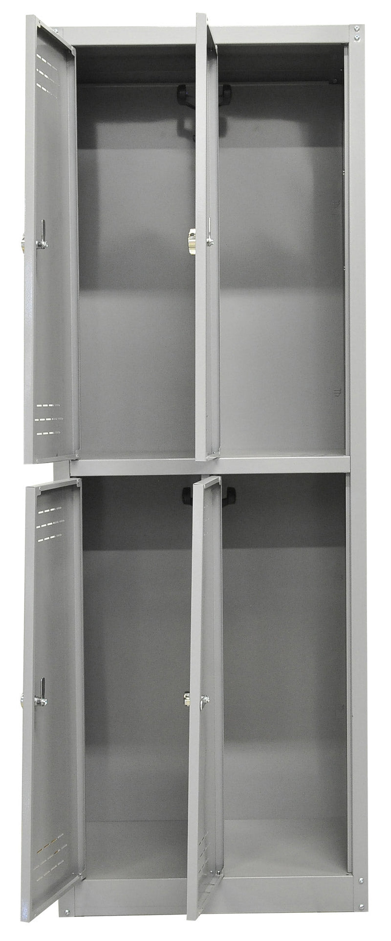 Armadio Spogliatoio 4 Ante 60x40x167 cm in Metallo Verniciato Grigio Chiaro