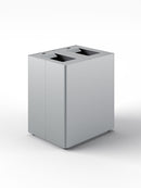 Pattumiera a 2 Scomparti Totale 90 L 56x44x 63 cm con Contenitori Interni in Acciaio Verniciato Grigio 